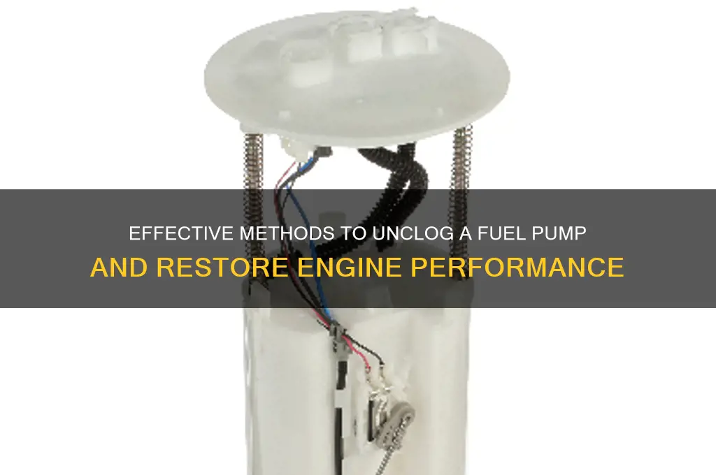how do you unclog a fuel pump
