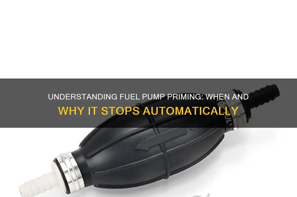 how does fuel pump know when to stop priming