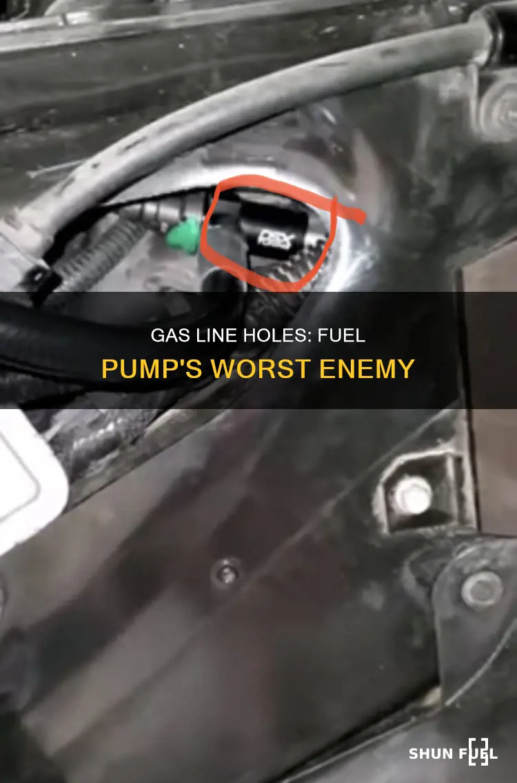 how does hole in gas line affect fuel pump