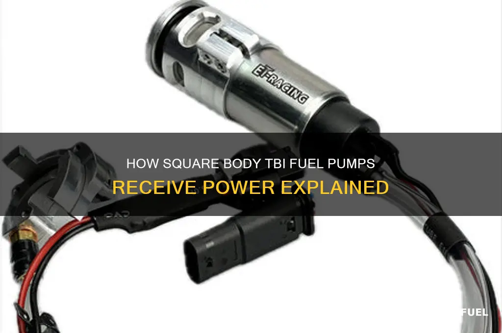 how does square body tbi fuel pump get its power