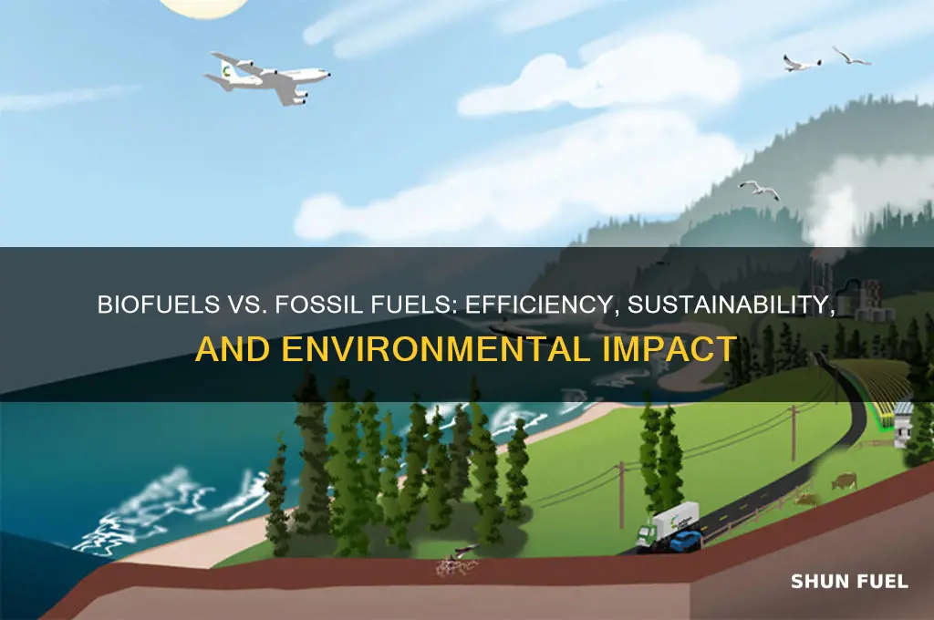 how efficient are biofuels compared to fossil fuels