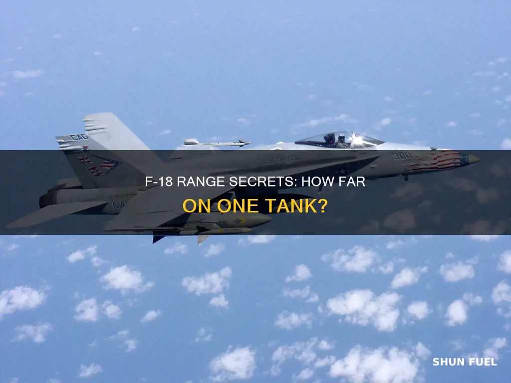 how far can a f18 go on tank of fuel