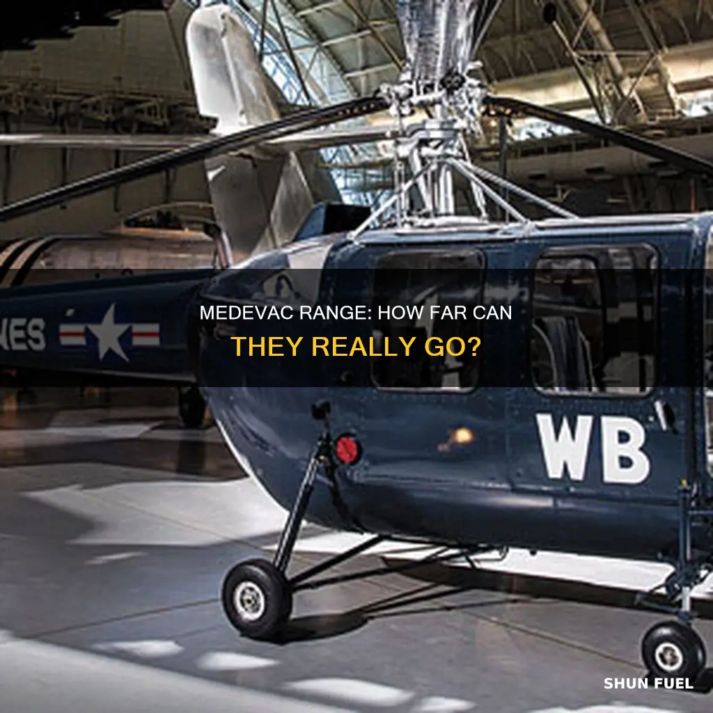 how far can medevac fly on a tank of fuel