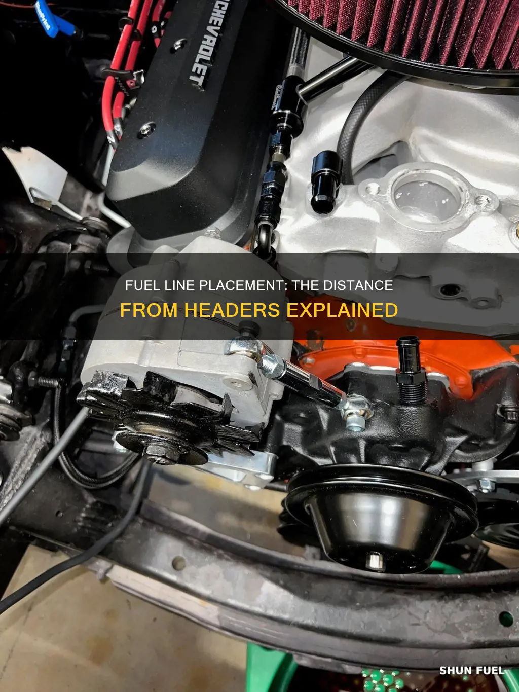 how far to keep fuel line from headers