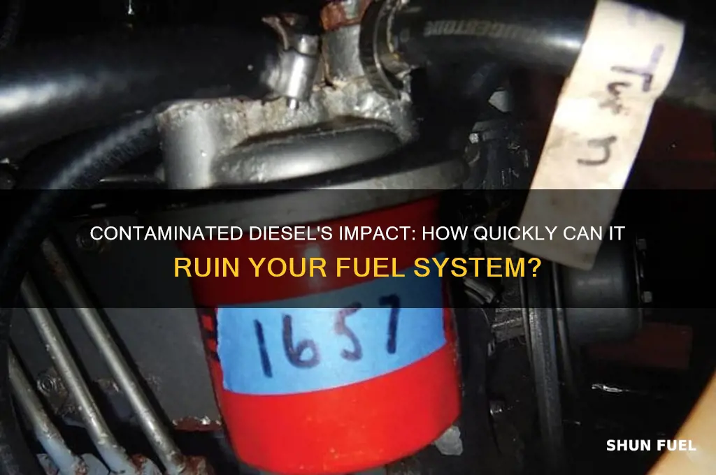 how fast can contamindated diesel ruion a fuel system