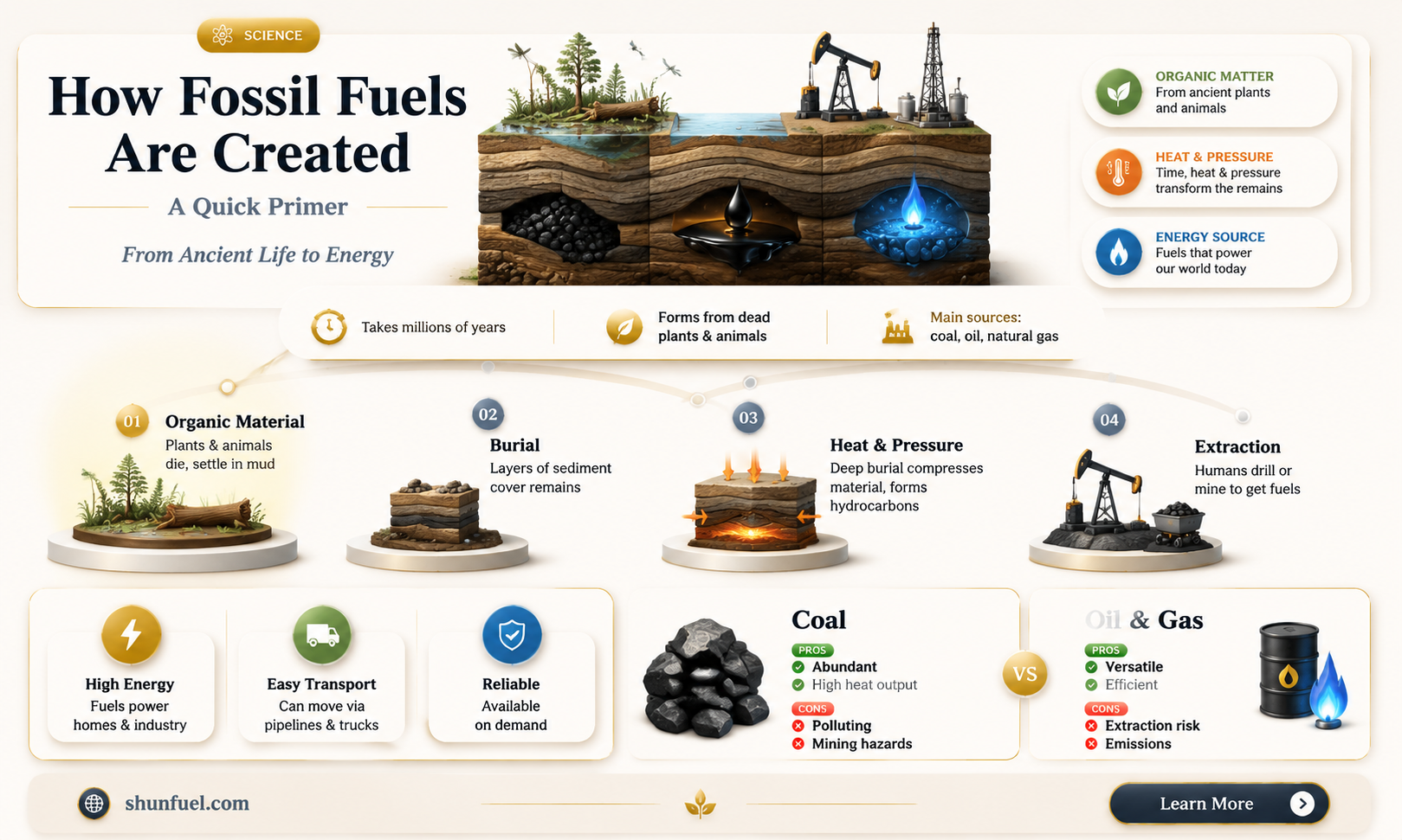 are fossil fuels produced