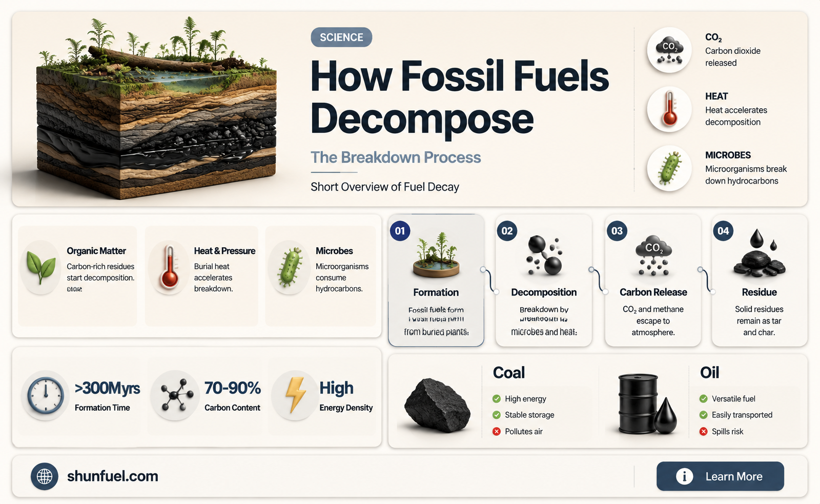 are fossil fuels decomposed