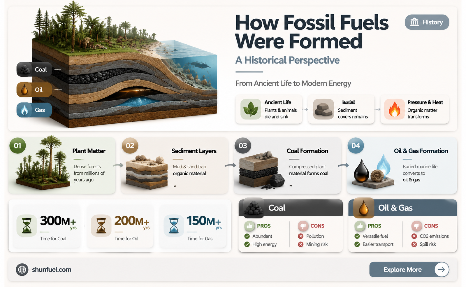 are fossil fuels produced the same way by the past