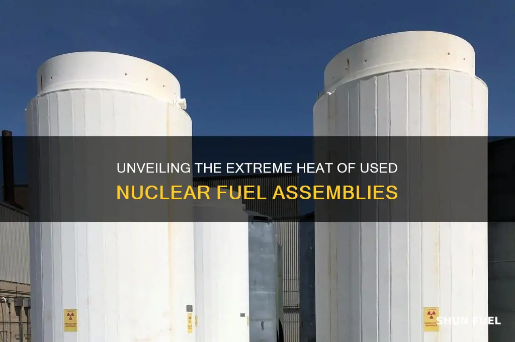 how hot are used nuclear fuel assemblies