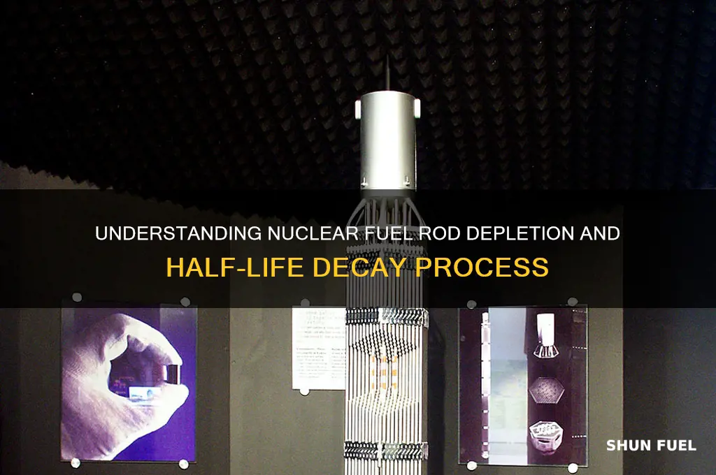 how is a nuclear fuel rod used up half life