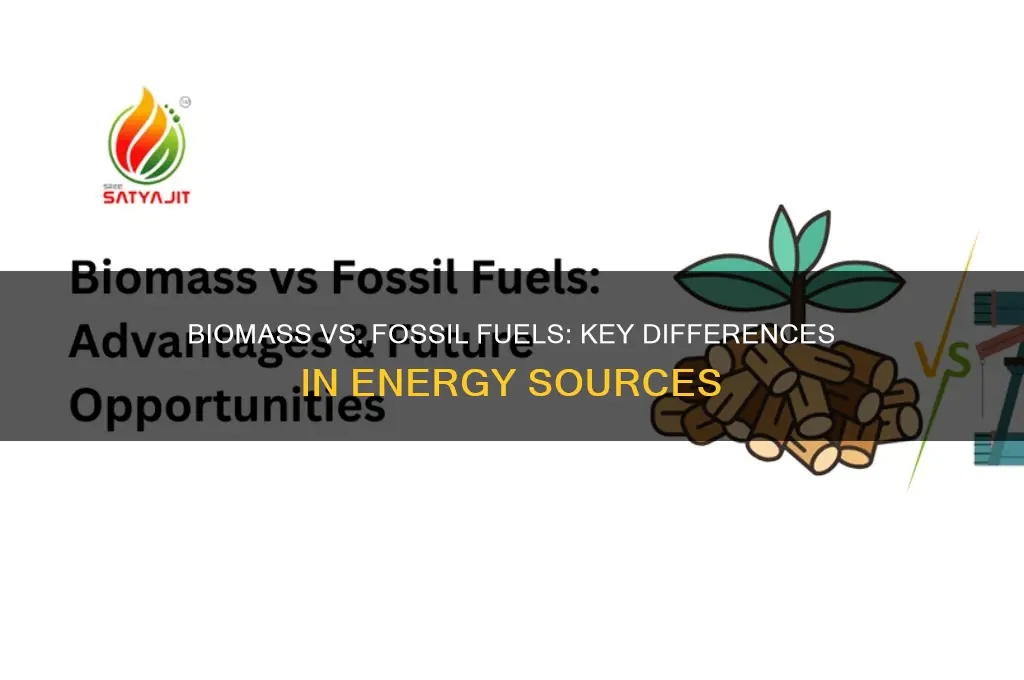 how is biomass different from fossil fuels