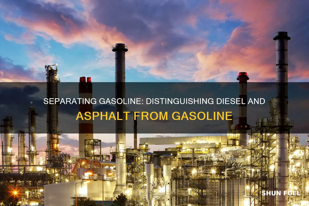 how is gasoline separated from diesel fuel or asphalt