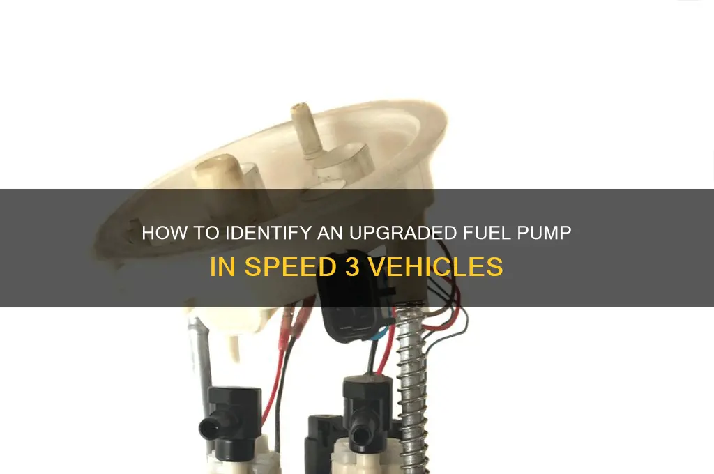 how know if fuel pump is upgraded speed 3