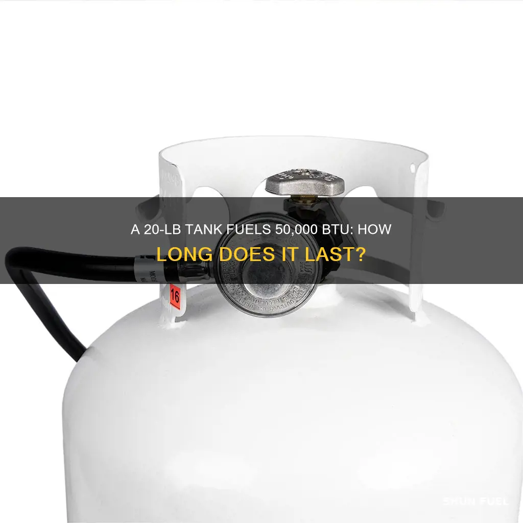 how long can a 20lb tank fuel 50000 btu