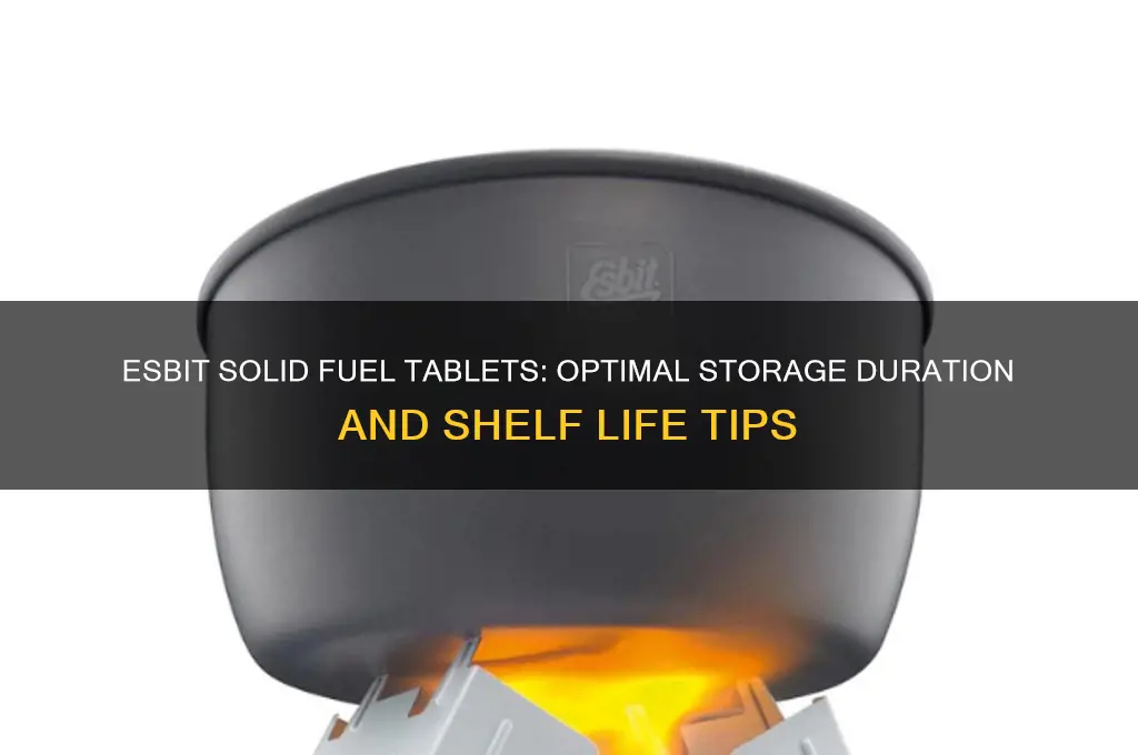 how long can you store esbit solid fuel tablets