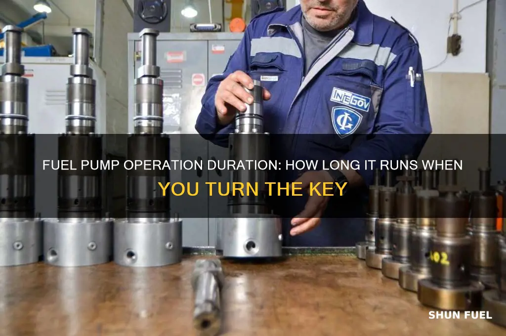 how long does fuel pump run when turn key on
