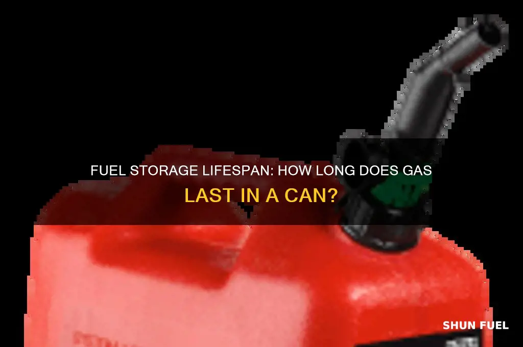how long is fuel good for in a gas can