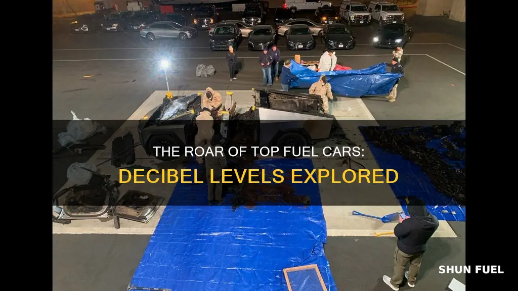 how many decibles is a top fuel car