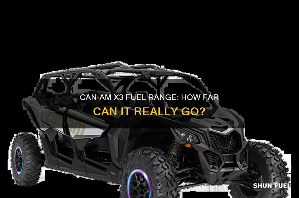 how many fuel range can am x3 go