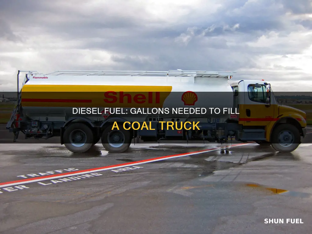 how many gallons diesel fuel to fill a coal truck