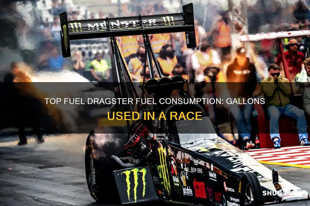 how many gallons does a top fuel dragster use
