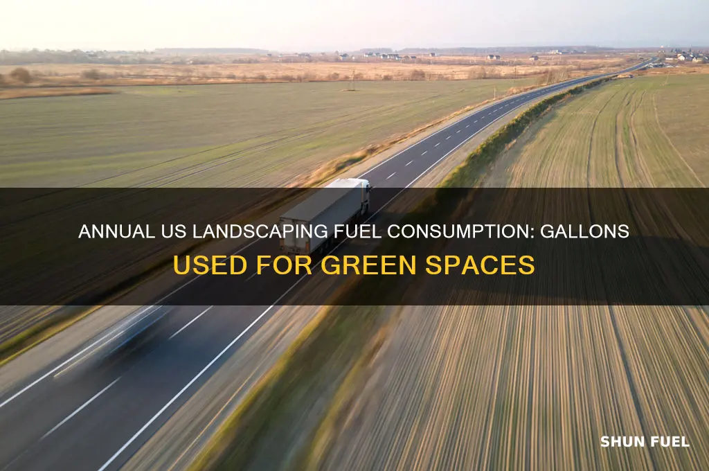 how many gallons fuel annually used in us for landscaping