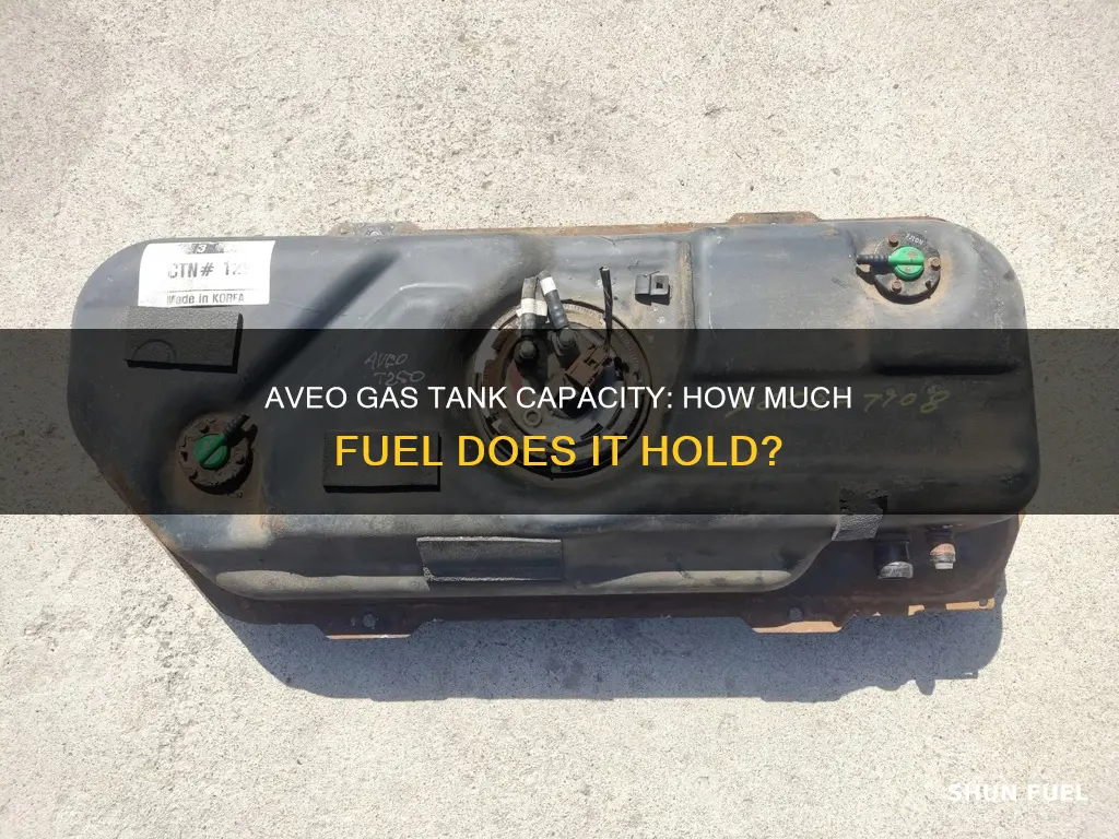 how many gallons gas tank fuel 2009 aveo