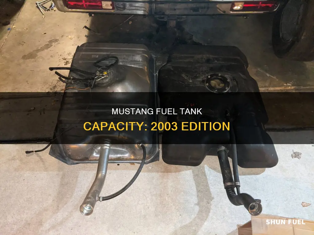 how many gallons is the fuel tank on 2003 mustang