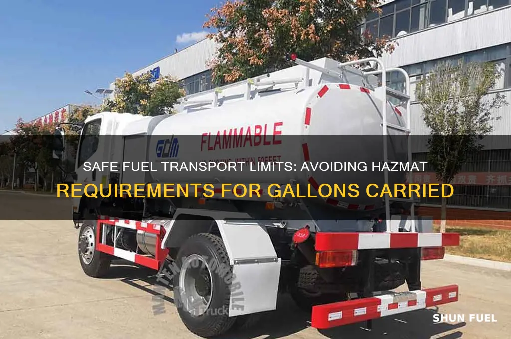 how many gallons of fuel can i carry without hazmat