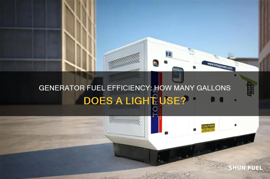 how many gallons of fuel does a generator light use