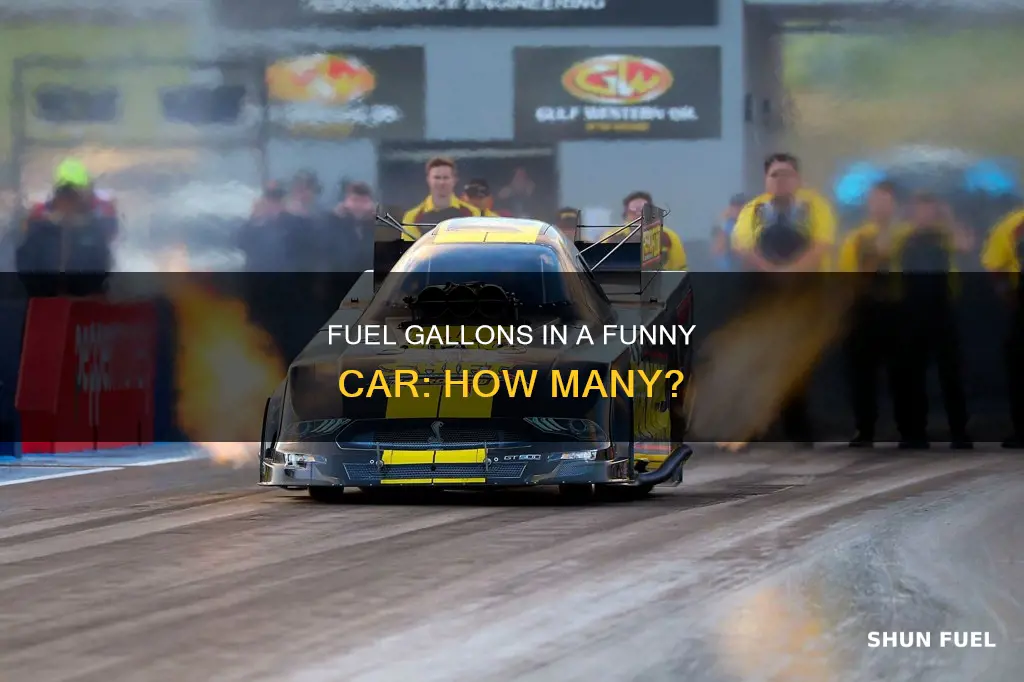 how many gallons of fuel in a funny car pass