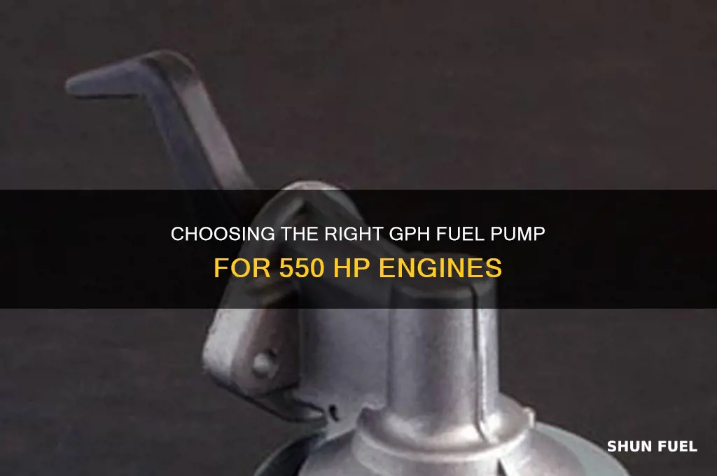 how many gph fuel pump for 550 hp