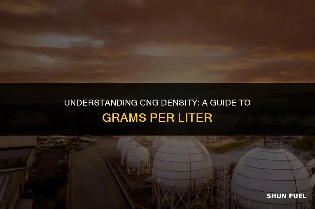 how many grams in 1 liter of cng