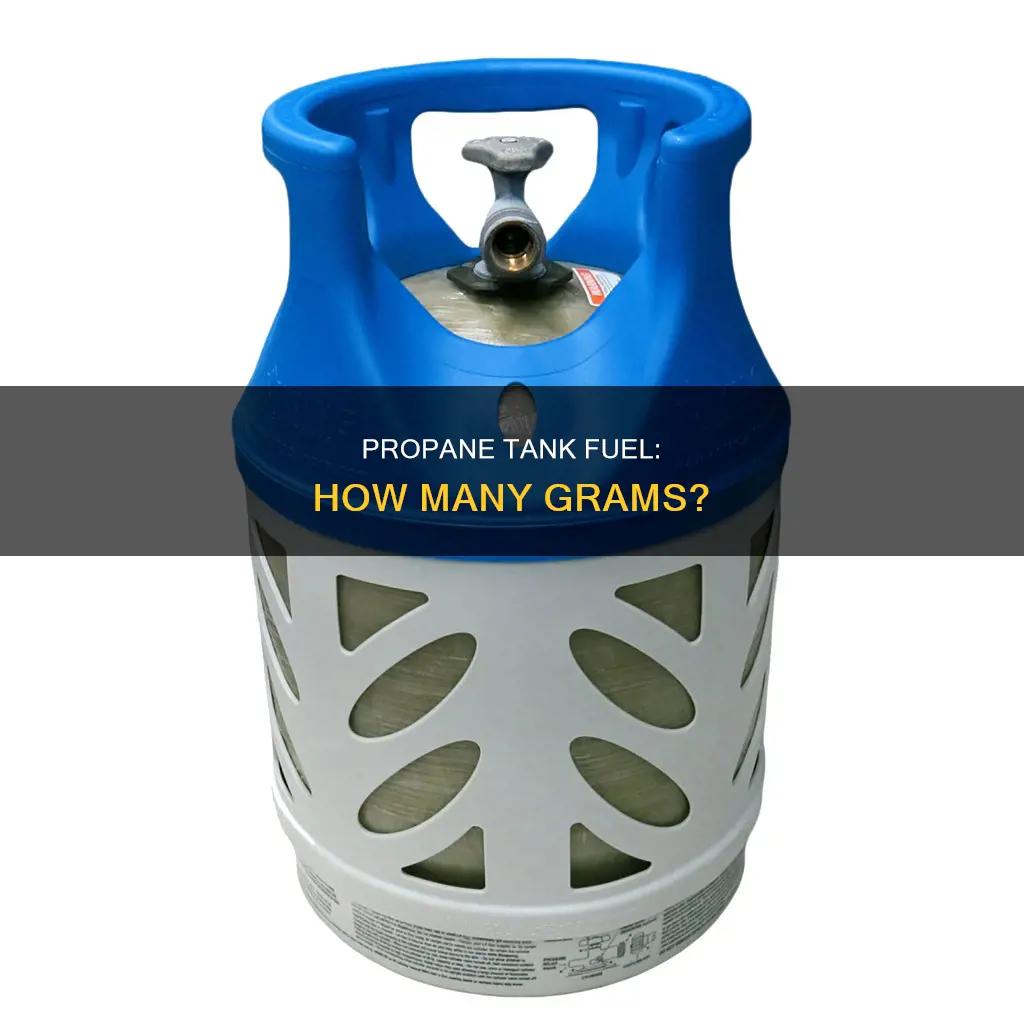 how many grams of fuel in propane tank
