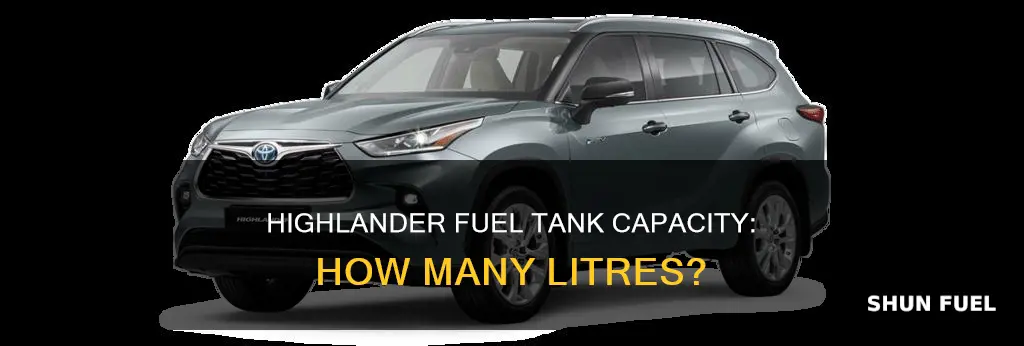 how many litres is toyota highlander fuel tank
