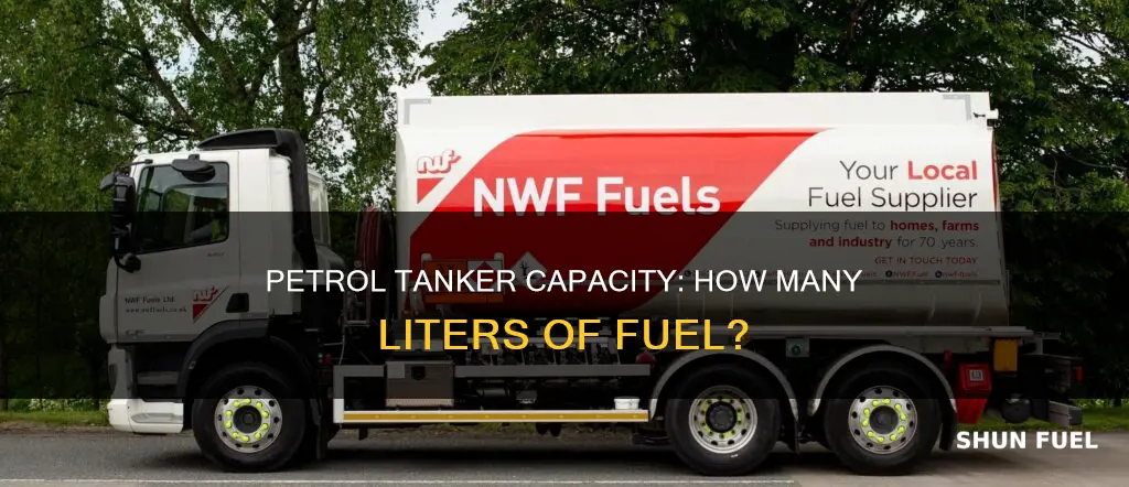 how many litres of fuel does a petrol tanker hold
