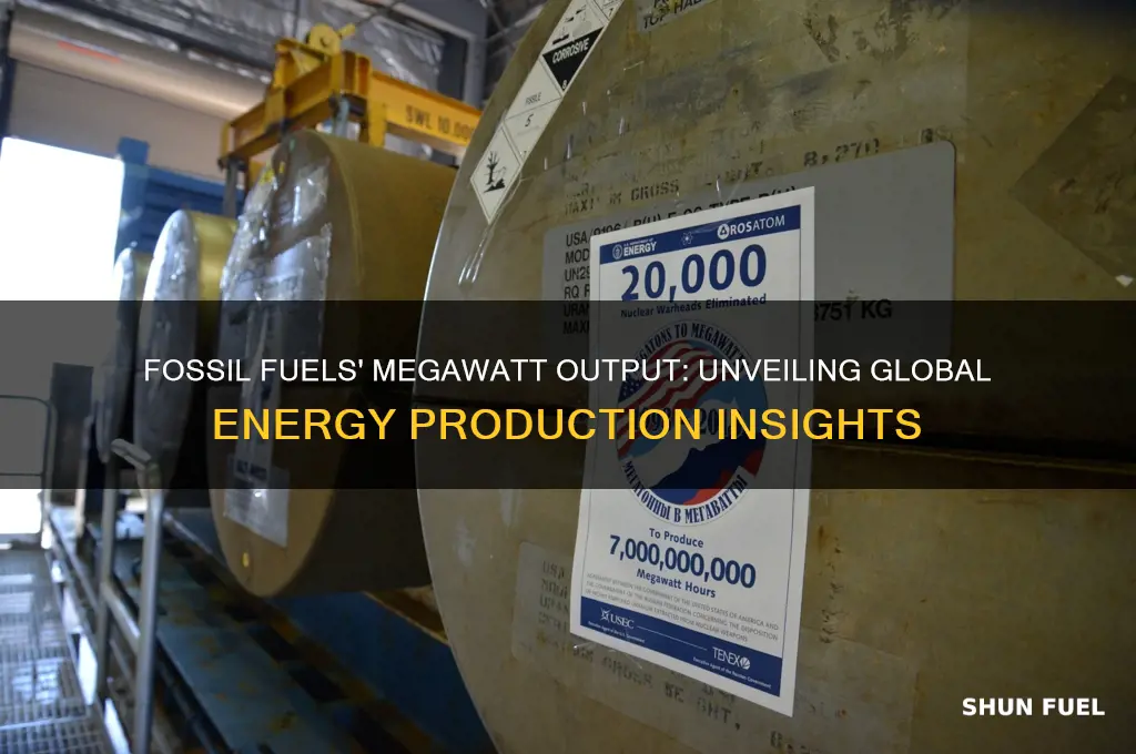 how many megawatts do fossil fuels produce