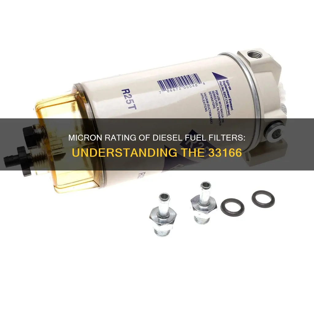 how many microns in 33166 diesel fuel filter