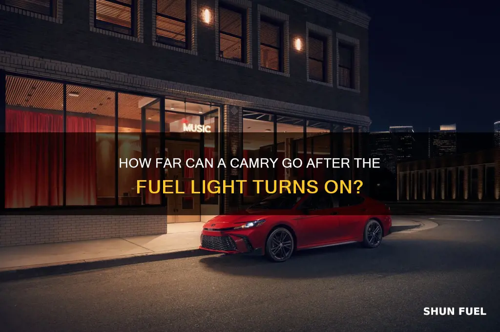 how many miles camry can go on fuel light