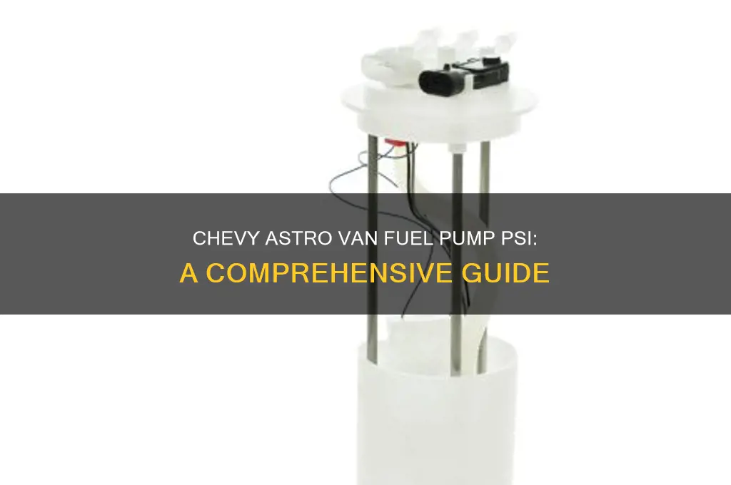 how many psi on a 99chevy astro van fuel pump
