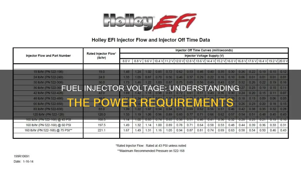 how many volts do fuel injectors need