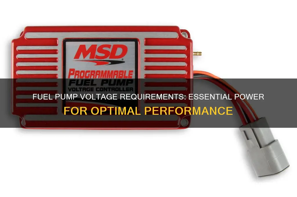 how many volts does a fuel pump need to work