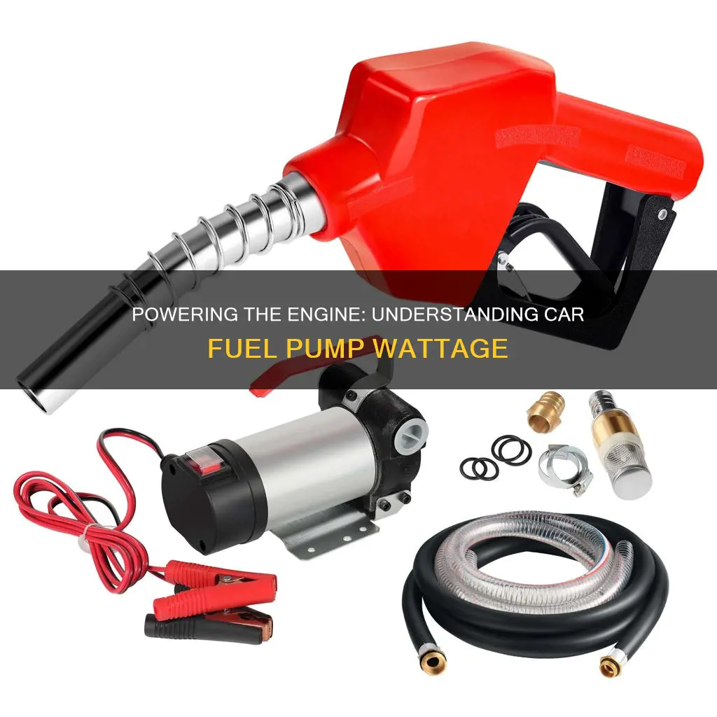 how many watts is a car fuel pump