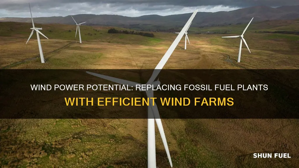 how many windmills to replace fossil fuel electric plants