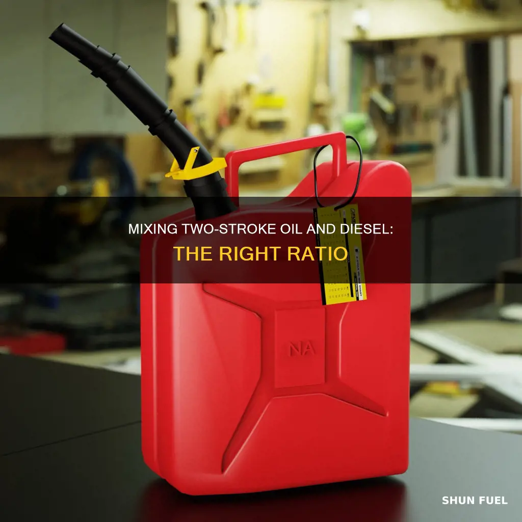 how much 2 stroke oil in diesel fuel