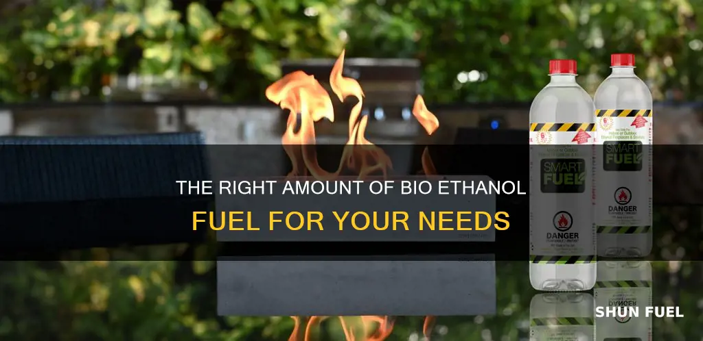 how much bio ethanol fuel to use