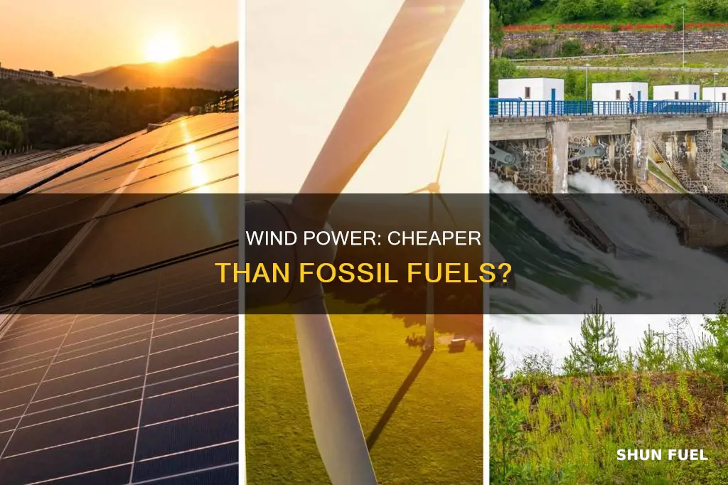 how much cheaper is wind mills is then fossil fuels