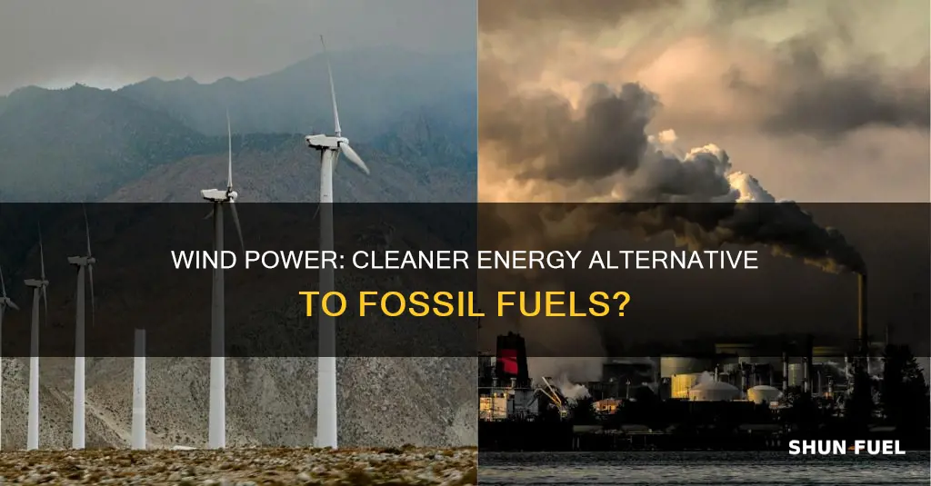 how much cleaner is wind power compared to fossil fuels