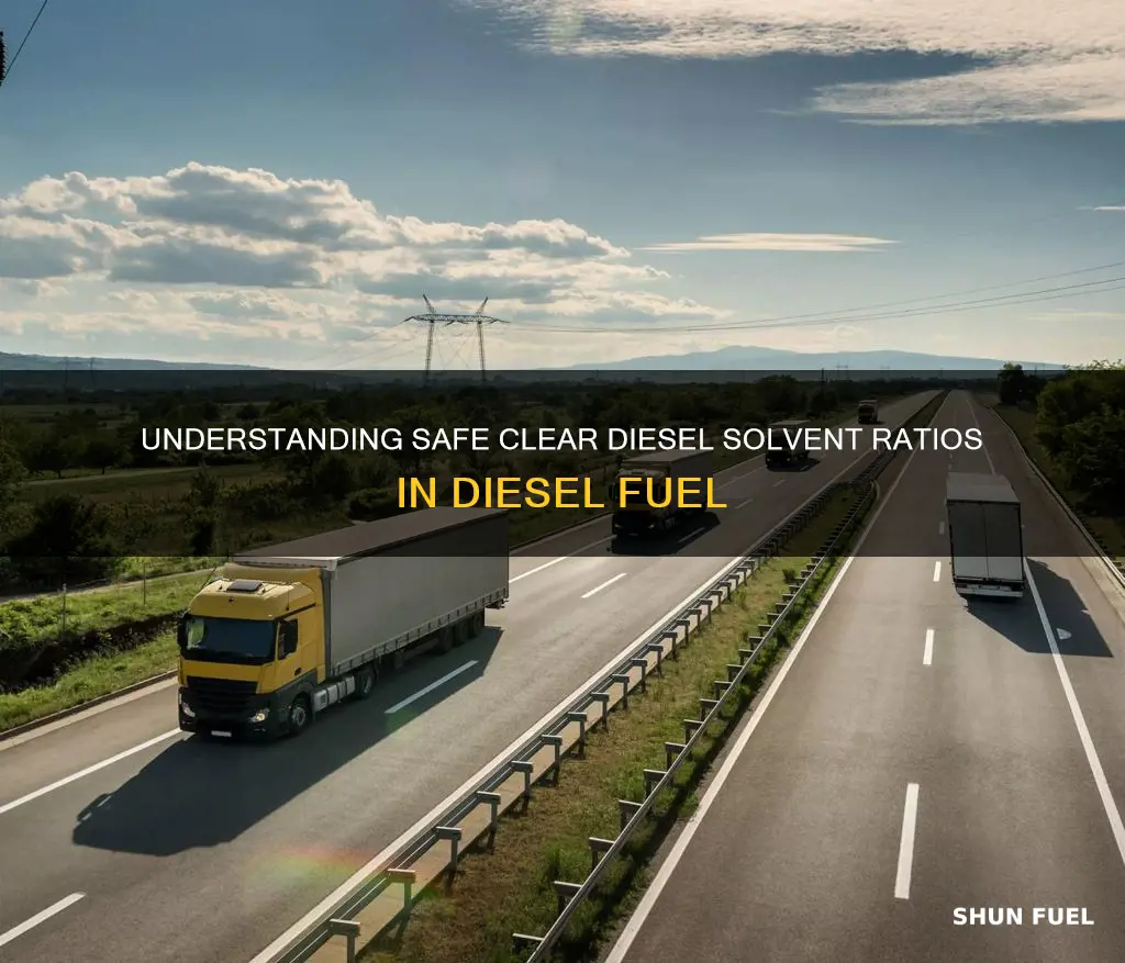 how much clear diesel solvent is safe in diesel fuel