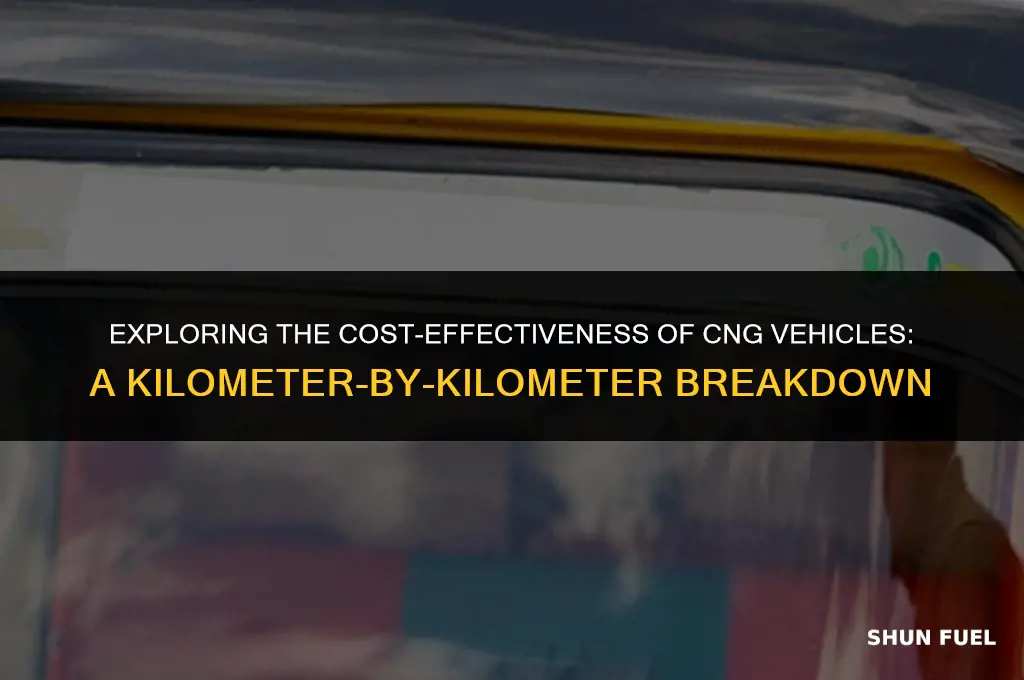 how much cng cost per km